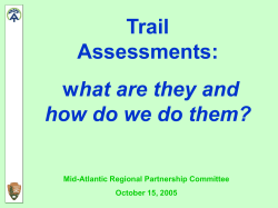 Trail Assessment Process - MidAtlantic Regional Partnership