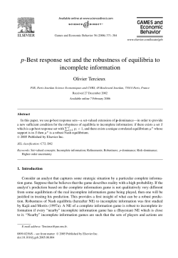 p-Best response set and the robustness of equilibria to incomplete