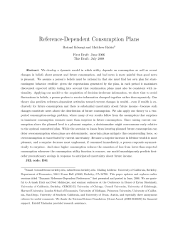 Reference-Dependent Consumption Plans