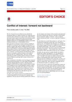 Conflict of interest: forward not backward