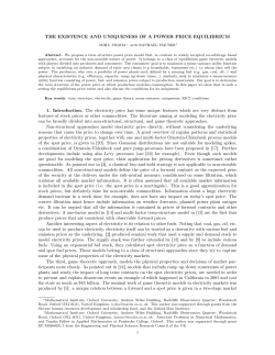 THE EXISTENCE AND UNIQUENESS OF A POWER PRICE