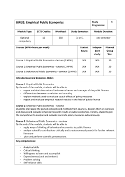 BW32: Empirical Public Economics