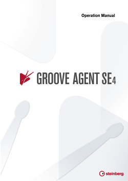 Groove Agent SE Operation Manual