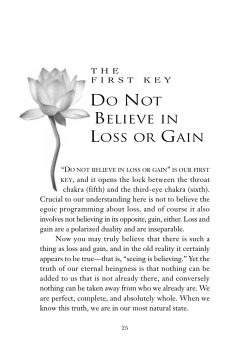 DO NOT BELIEVE IN LOSS OR GAIN