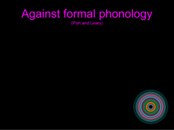 Against formal phonology