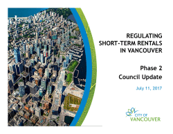 Presentation - Regulating Short Term Rentals
