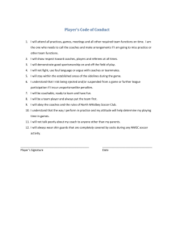 Player`s Code of Conduct - North Whidbey Soccer Club