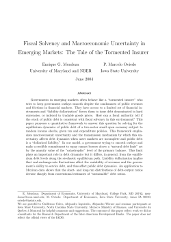 Fiscal Solvency and Macroeconomic Uncertainty in Emerging
