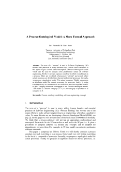 A Process-Ontological Model: A More Formal Approach