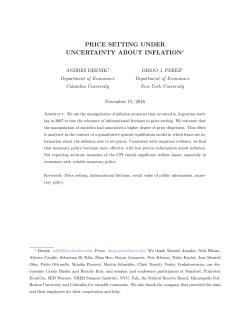 price setting under uncertainty about inflation