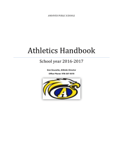 Athletics Handbook - Andover Public Schools