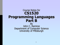 CS 1520 Lecture Notes - University of Pittsburgh