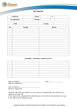 CC2 Team List - The Camogie Association