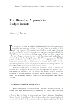 The Ricardian Approach to Budget Deficits