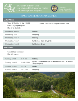 BACK TO THE MOUNTAIN CLINICS