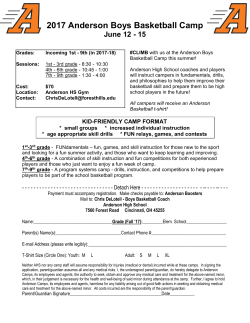 2017 Anderson Boys Basketball Camp