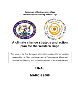 A climate change strategy and action plan for the Western Cape