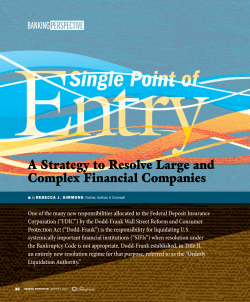 A Strategy to Resolve Large and Complex Financial Companies