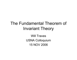 The Fundamental Theorem of Invariant Theory