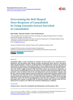 Overcoming the Bell-Shaped Dose-Response of Cannabidiol by