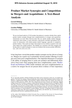 Product Market Synergies and Competition in Mergers and