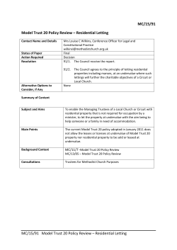 MC/15/91 Model Trust 20 Policy Review &ndash; Residential Letting MC/15