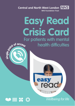 Easy Read Crisis Card - Central and North West London NHS