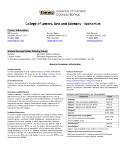 College of Letters, Arts and Sciences &ndash; Economics