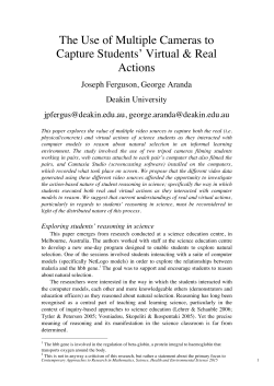 The Use of Multiple Cameras to Capture Students` Virtual