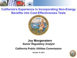 California`s Experience in Incorporating Non