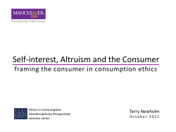 Self-interest, Altruism and the Consumer