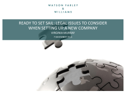 ready to set sail: legal issues to consider when setting up a new
