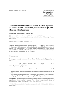 Anderson Localization for the Almost Mathieu Equation, III. Semi