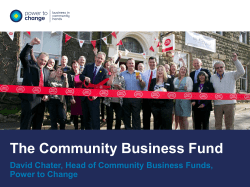 The Power to Change`s new Community Business