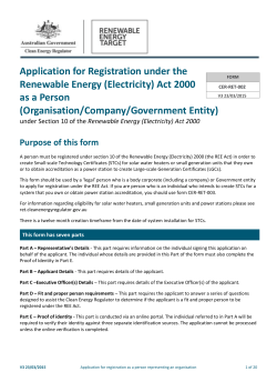 CER-RET-002 Application for registration as a person representing