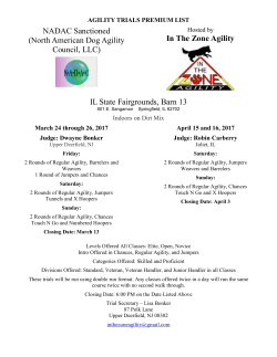 Closing Date: March 13 April 15 and 16, 2017