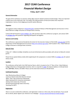 2017 CEAR Conference Financial Market Design