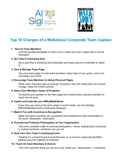Top 10 Charges of a WalkAbout Corporate Team Captain