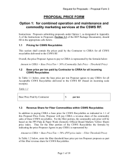 Proposal Price Form