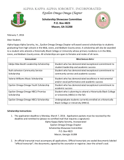 SCHOLARSHIPS - Epsilon Omega Omega Chapter of Alpha Kappa