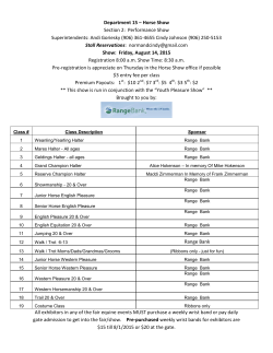 Department 15 &ndash; Horse Show Section 2: Performance Show