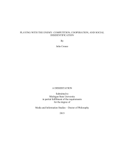 COMPETITION, COOPERATION, AND SOCIAL