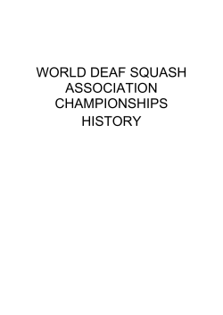 WORLD DEAF SQUASH ASSOCIATION CHAMPIONSHIPS HISTORY