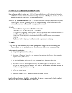 Harvey and Boston Fellowships and Grant