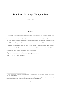 Dominant Strategy Compromises&lowast;
