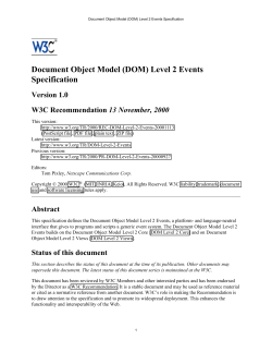 Document Object Model &dagger;DOM&Dagger; Level 2 Events Specification