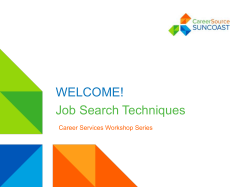 Job Search Techniques Online Workshop Presentation