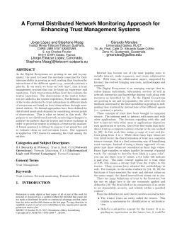 A Formal Distributed Network Monitoring Approach for Enhancing