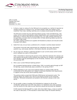 CMU One Card Addendum - Colorado Mesa University
