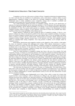 COMPETITIVE STRATEGY: THE CORE CONCEPTS